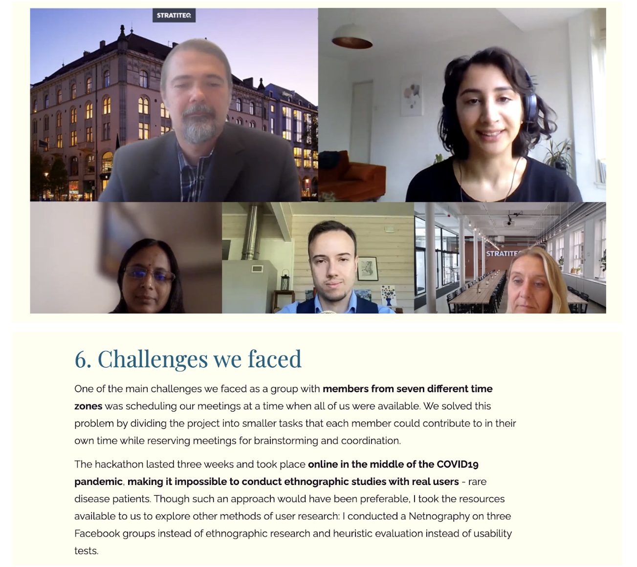 the “challenges faced” section of research for CaReD app