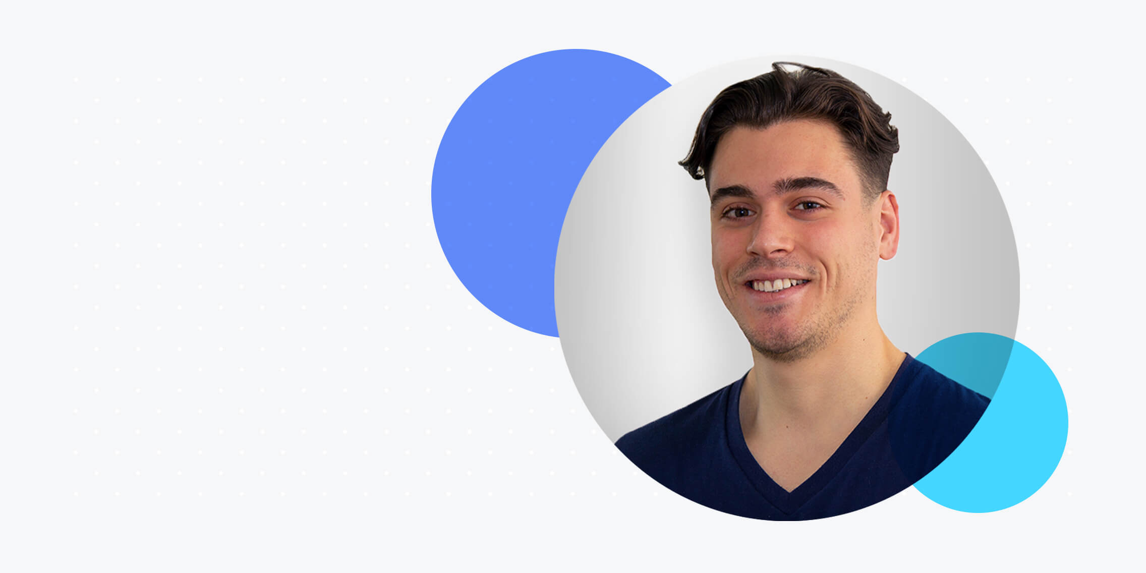 Portrait of Alessio as he shares his success story.