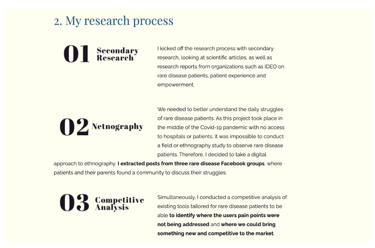 f the research process completed for CaReD app