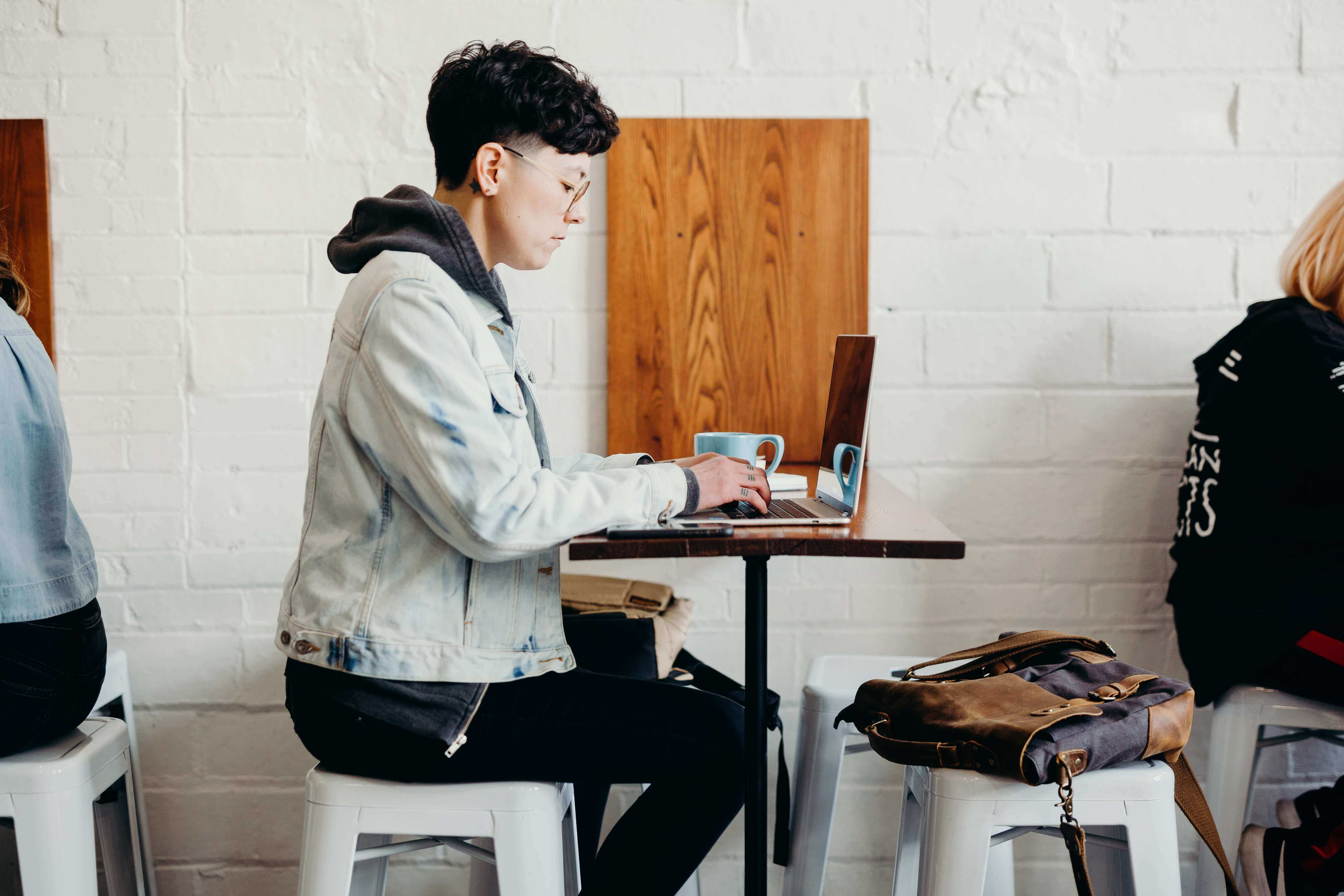 woman working on laptop