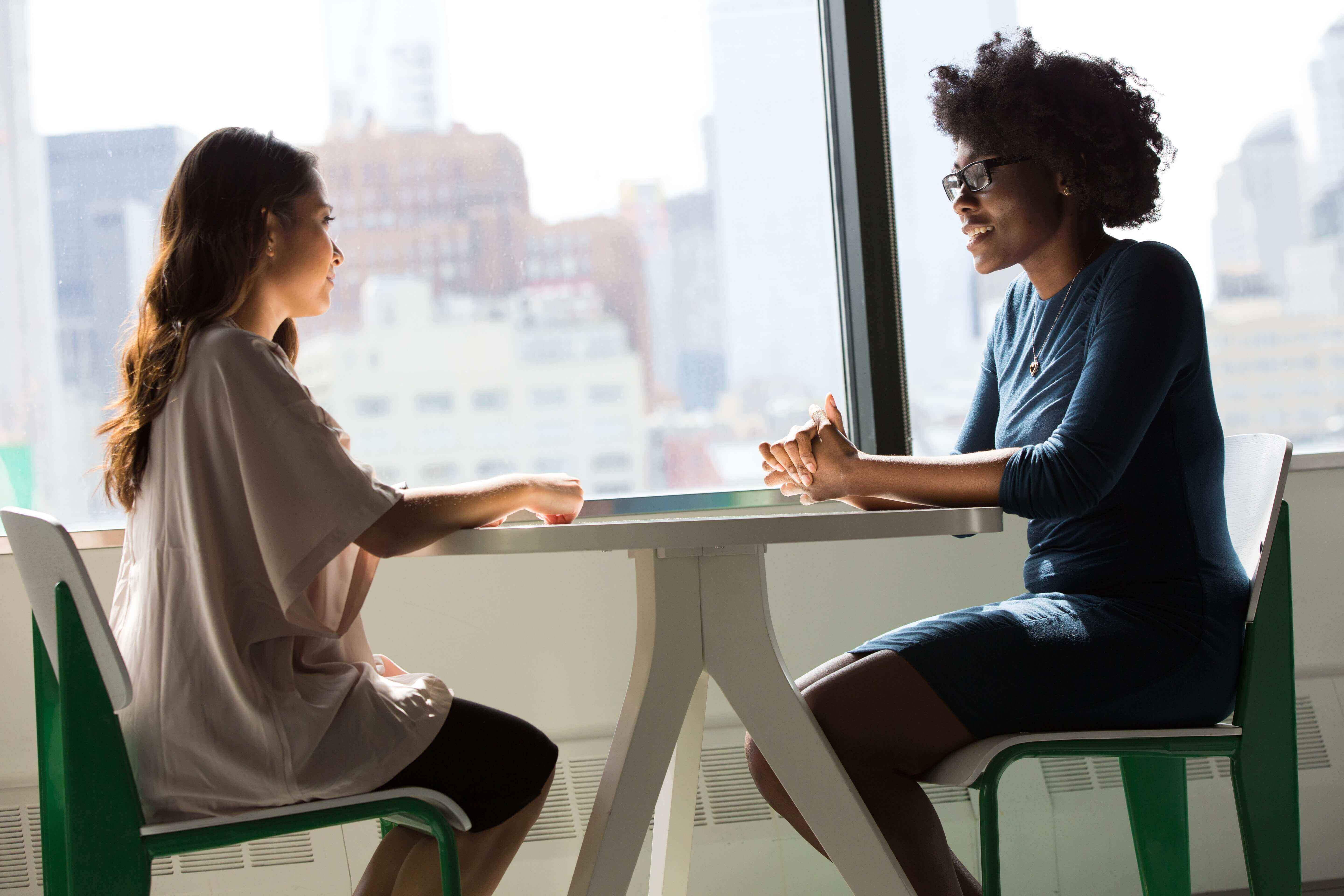 two women having a conversation