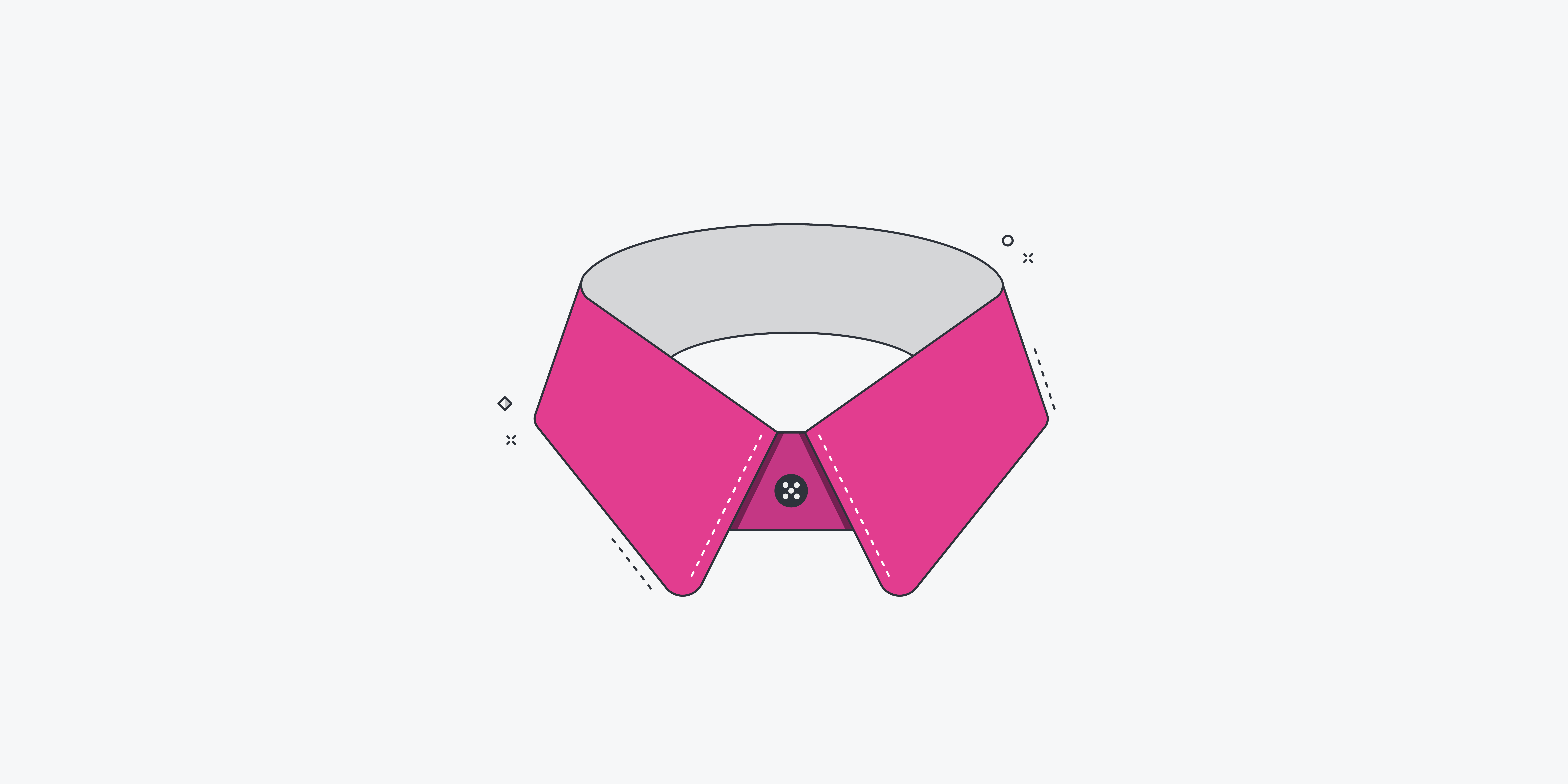An illustration of a pink collar.