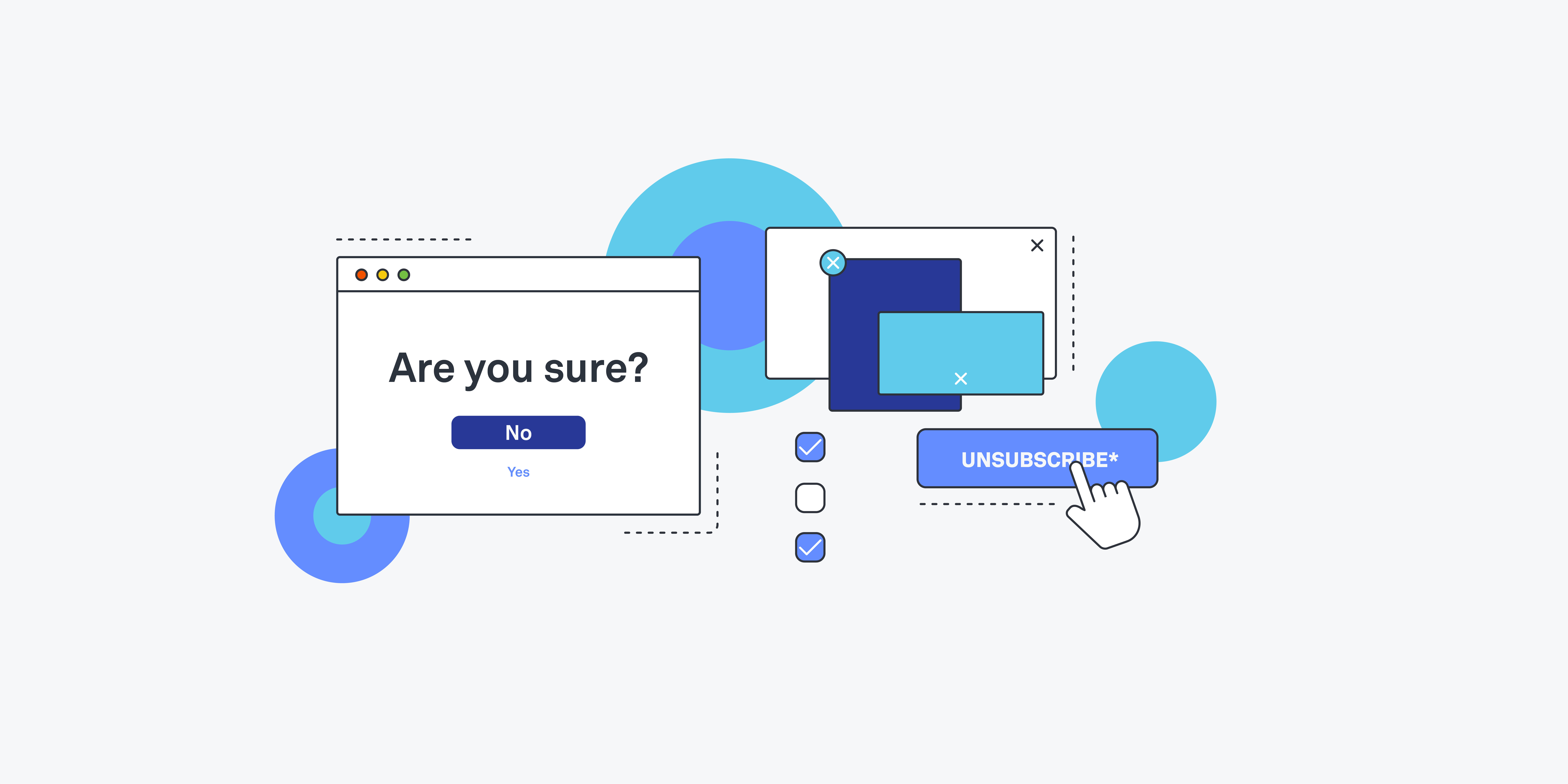 Illustrations of dark patterns in ux.