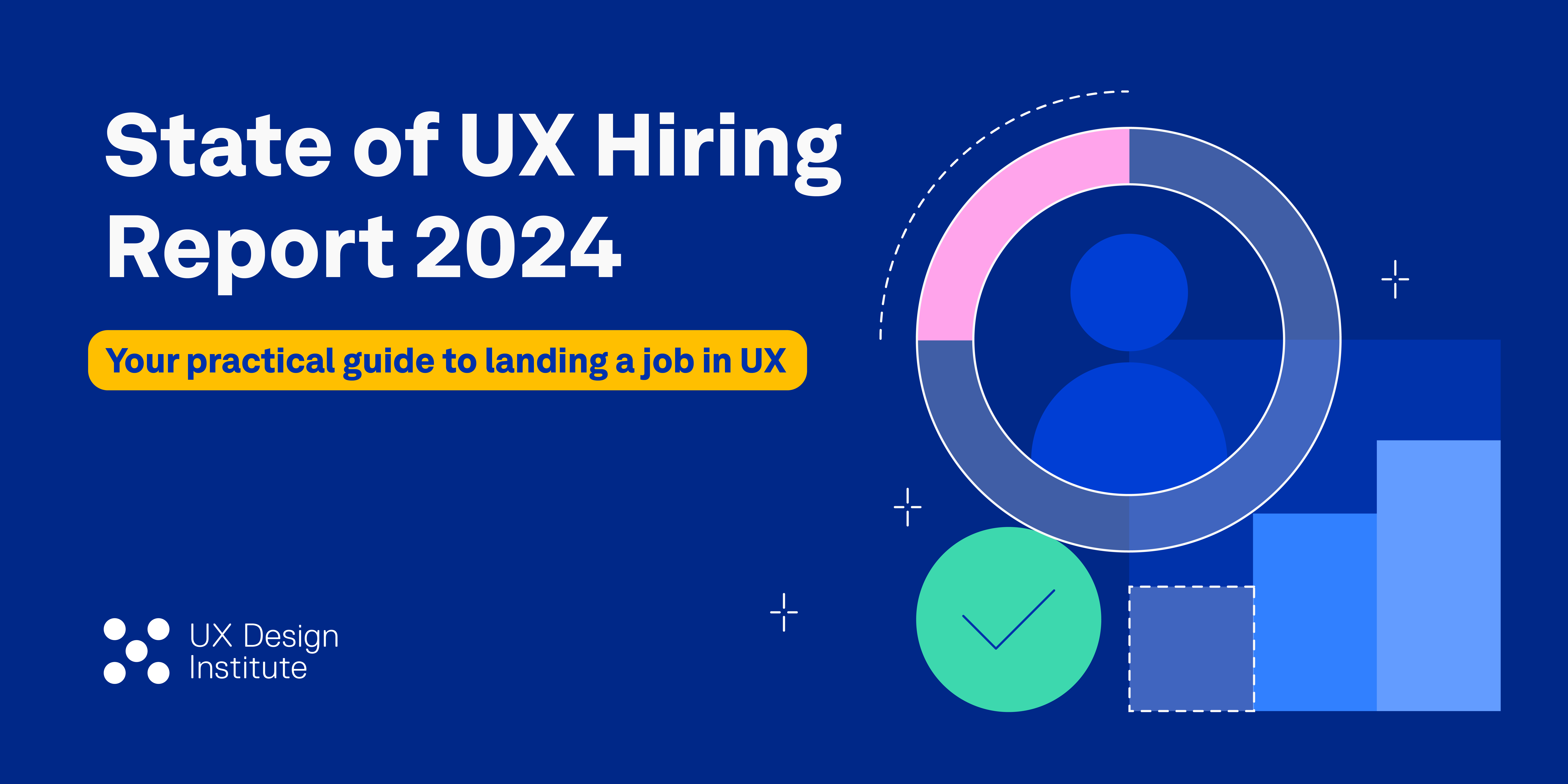 Illustration with the title of the State of UX Hiring Report 2024 - ux jobs.