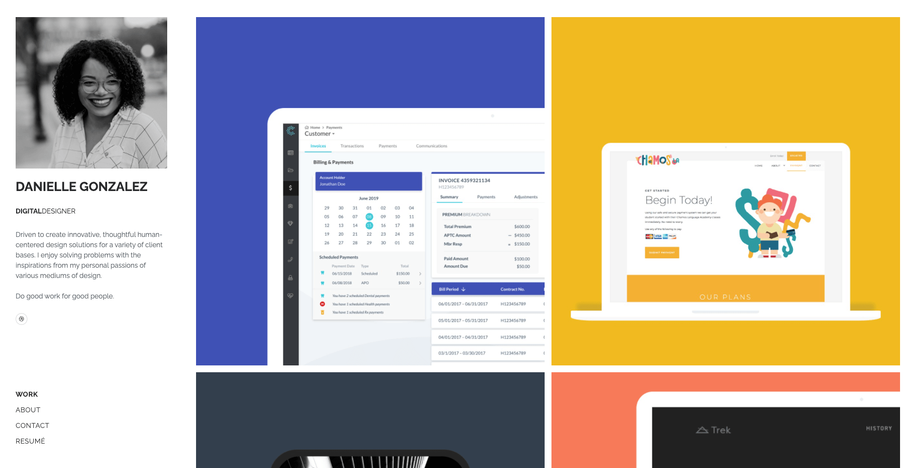 UX portfolio Danielle Gonzalez