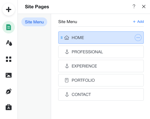 Wix Page settings