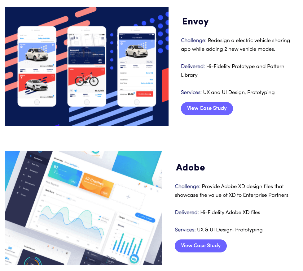 Elize's UX portfolio work