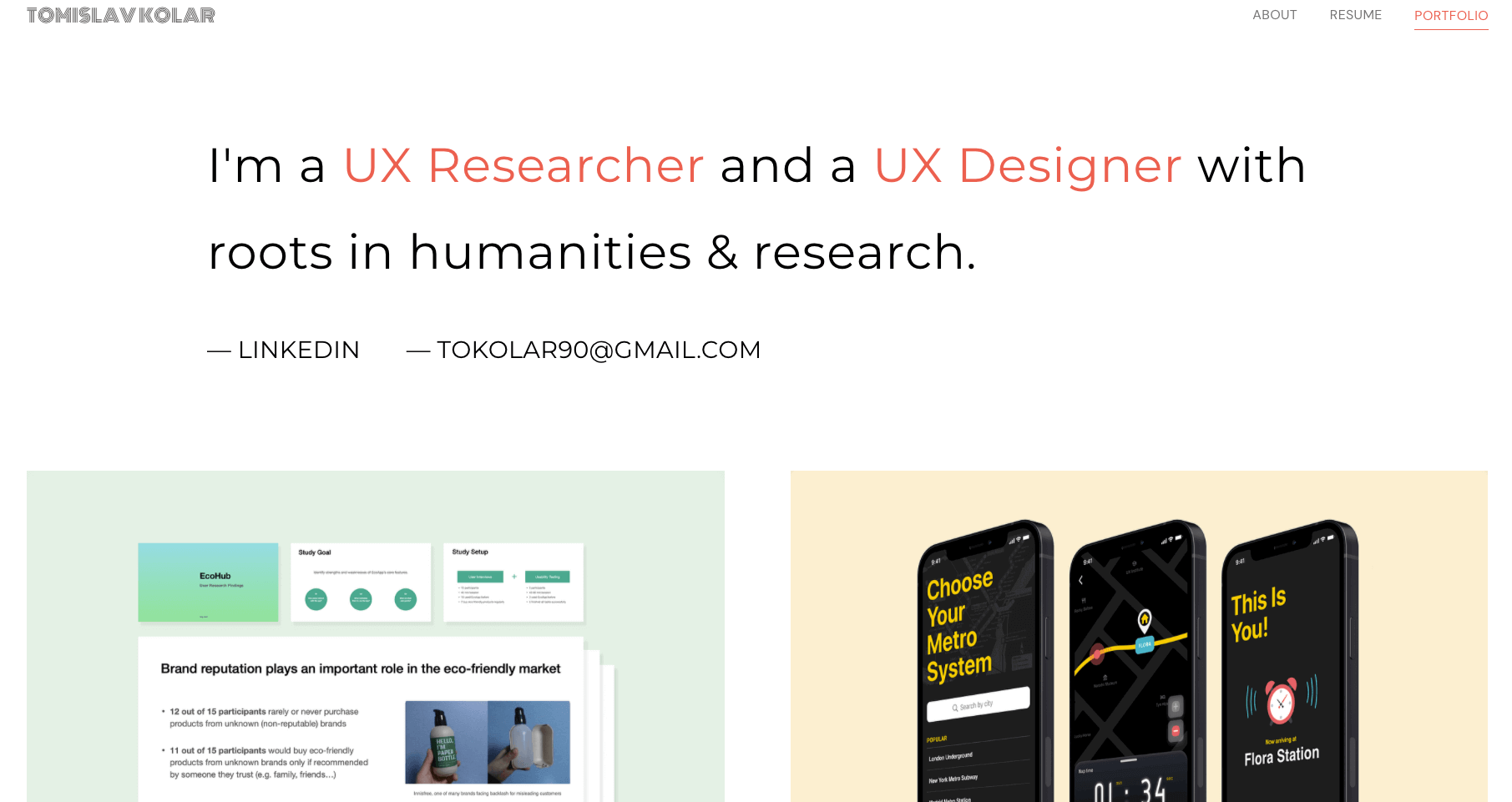 Tomislav Kolar UX portfolio