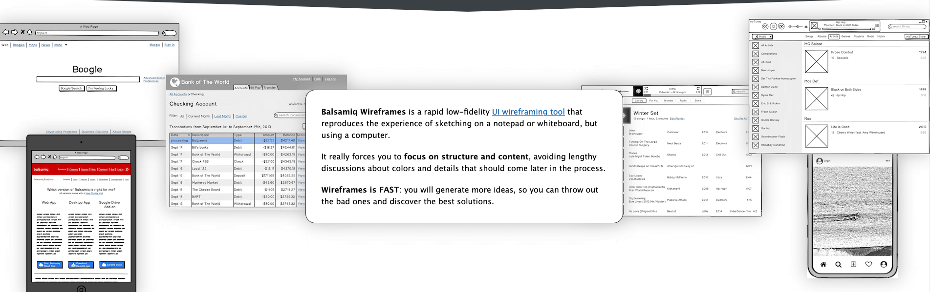 Balsamiq's low fidelity UI wireframing tool