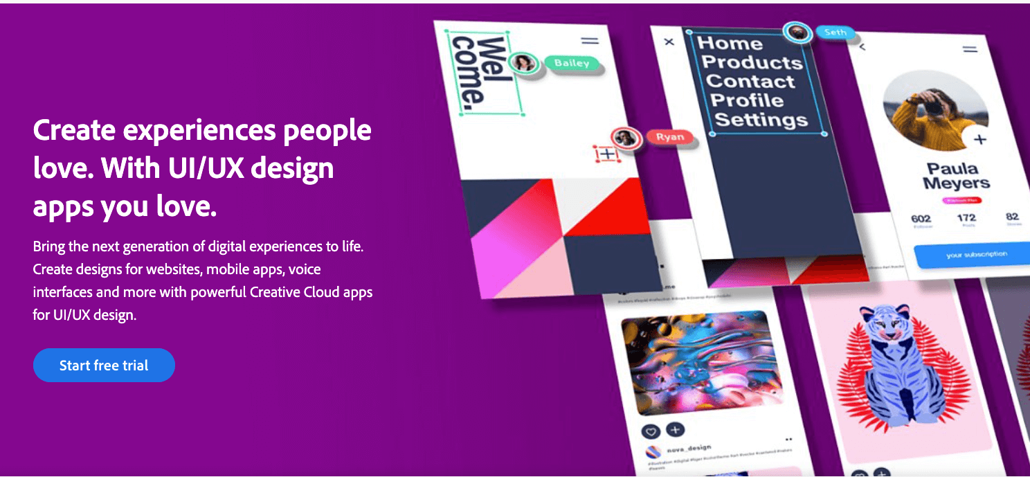 Adobe XD UX tool website