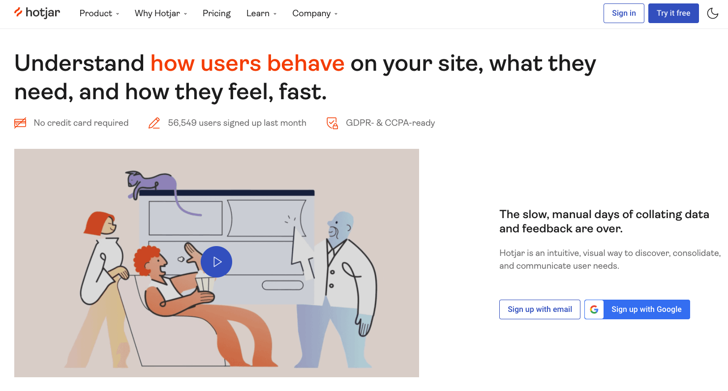 Hotjar's usability testing tool