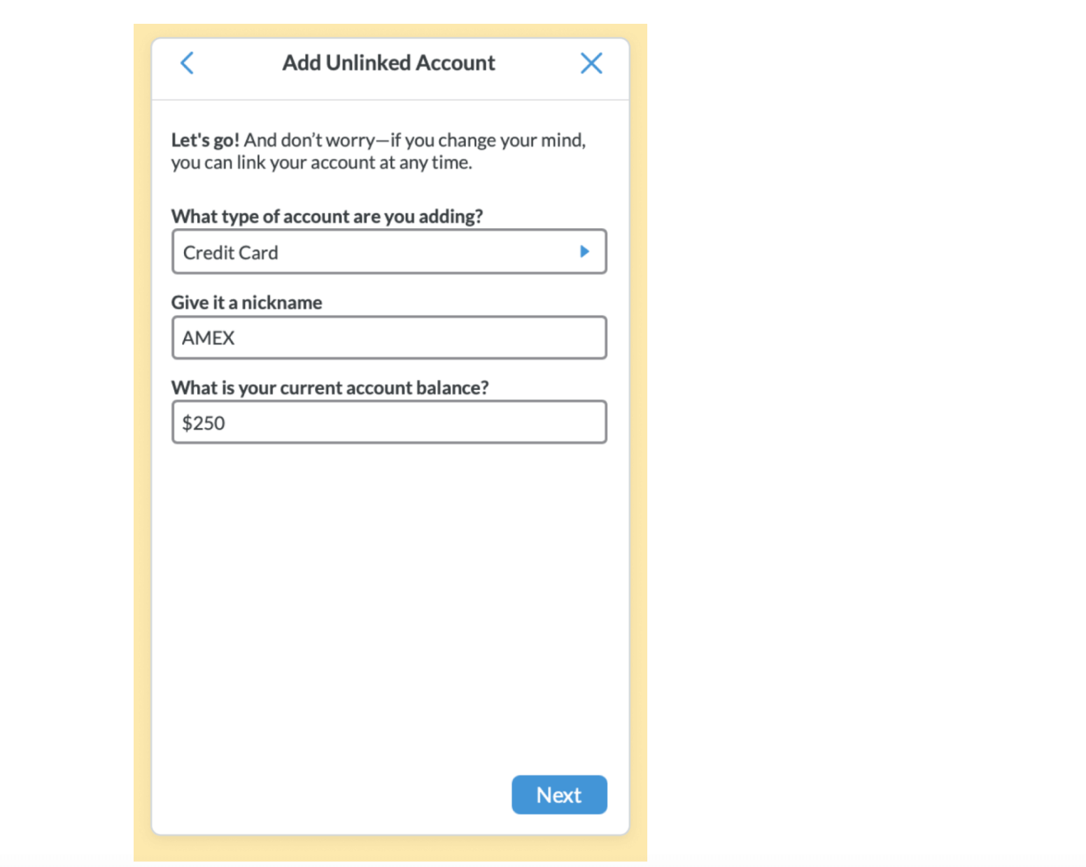 YNAB mobile content design