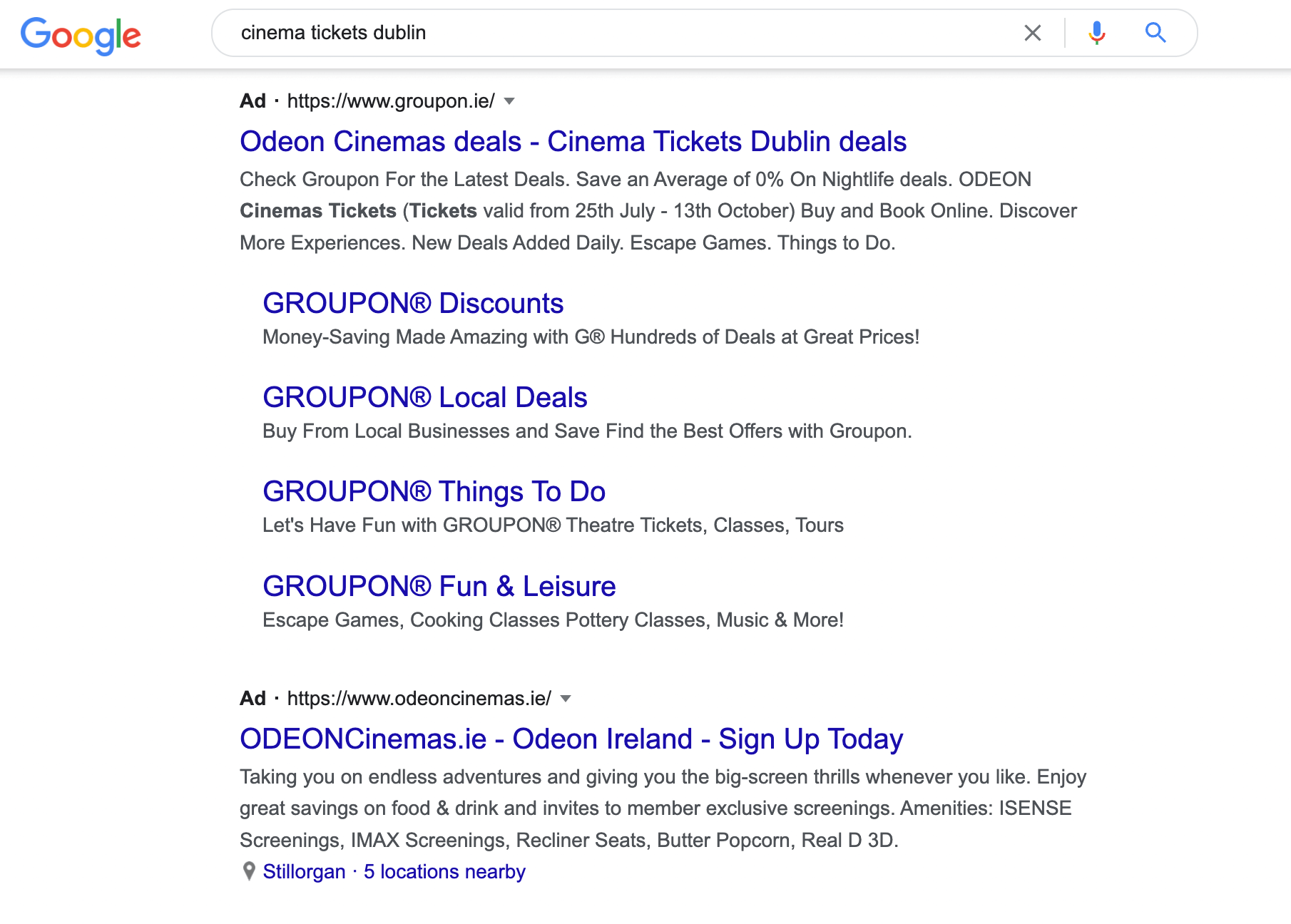 SEO ad example