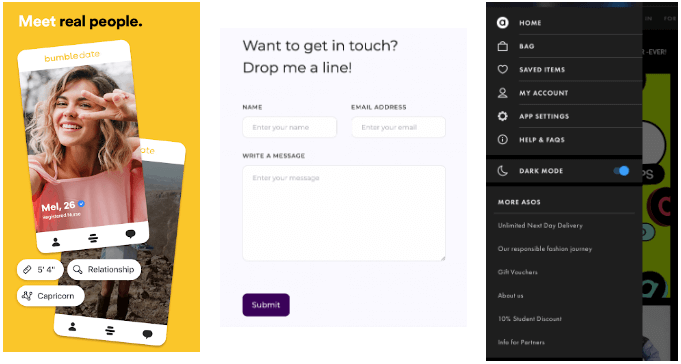 ui design work examples