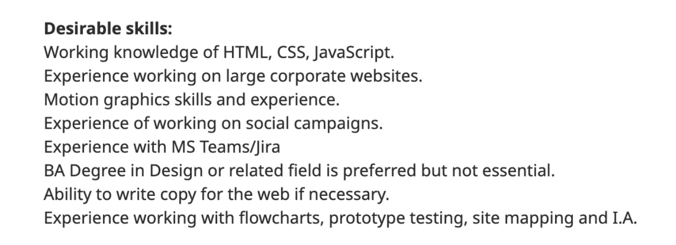 desirable skills as a ux designer