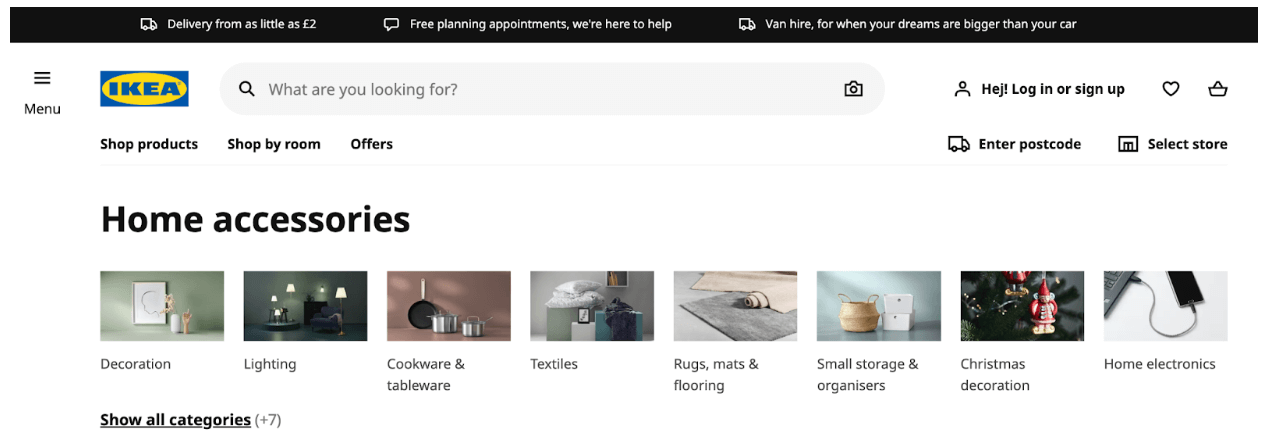 ikea homepage icons