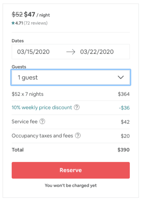 airbnbs booking system