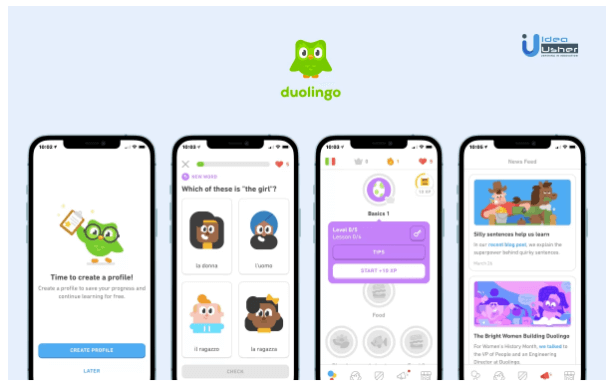 duo lingo mobile example