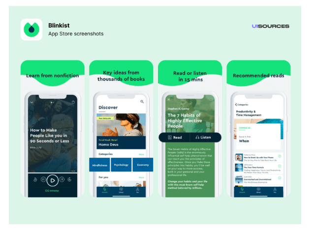 blinkist mobile design example