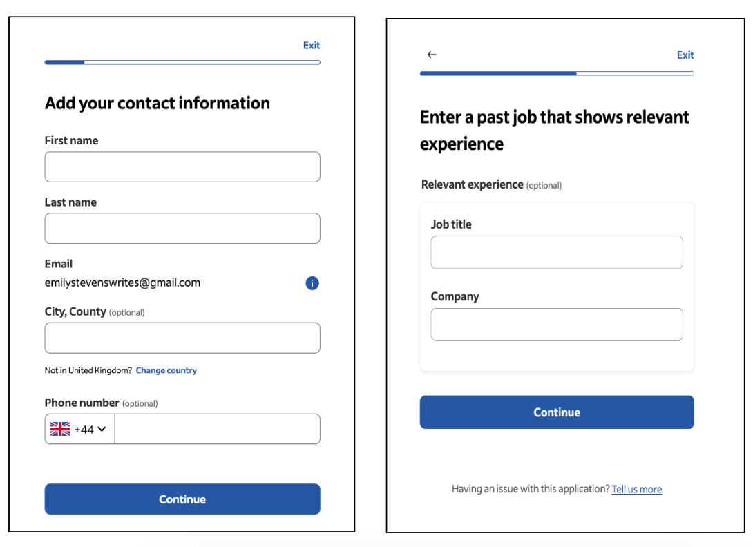 Screenshot of Indeed job portal 