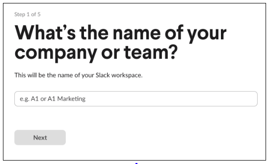Screenshot of Slack platform