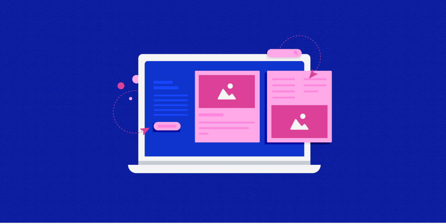 Illustration of a laptop displaying intuitive design patterns.