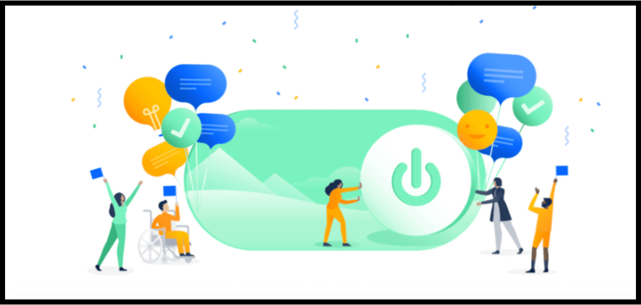 screenshot of Atlassian’s diverse illustations 